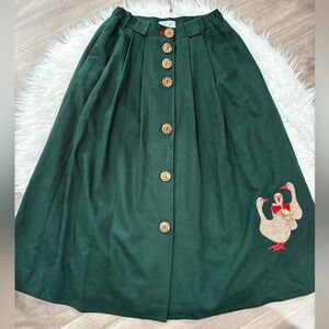 M&G Vintage Green Button-Down Skirt A-line Size 10
